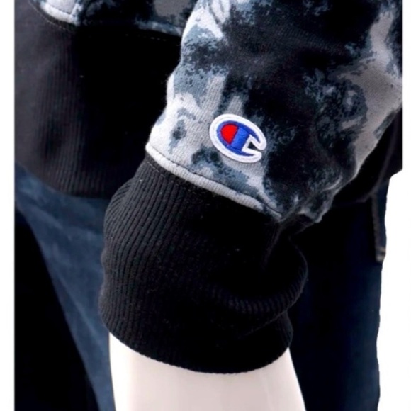 Champion Black and Gray Tie-Dye Hoodie - Picture 6 of 6